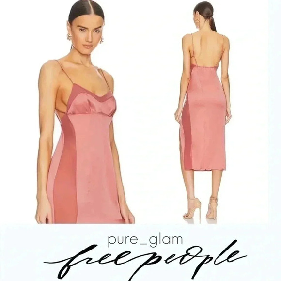 Free People City Cool Midi Slip Dress Venetian Red Size L NWT $98 GORGEOUS - Picture 15 of 16